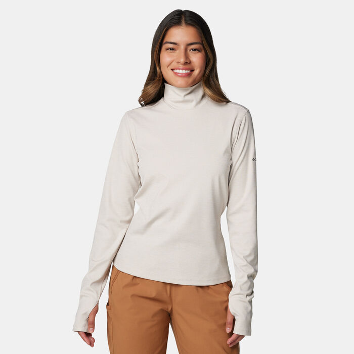 Columbia Women's Boundless Days Turtleneck T-Shirt Beige Columbia Women's Boundless Days Turtleneck T-Shirt Beige image number 0