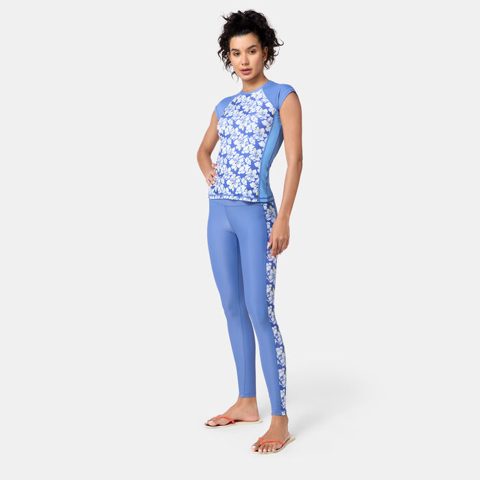 COEGA Women's Printed Swimming Rashguard Blue COEGA Women's Printed Swimming Rashguard Blue image number 2