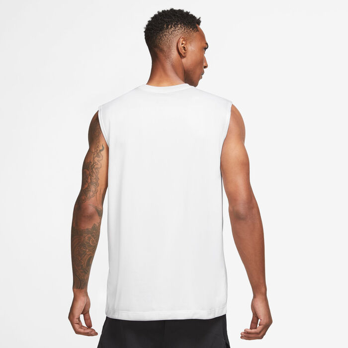 Nike Men's Dri-FIT Legend Sleeveless Training T-Shirt White Nike Men's Dri-FIT Legend Sleeveless Training T-Shirt White image number 1
