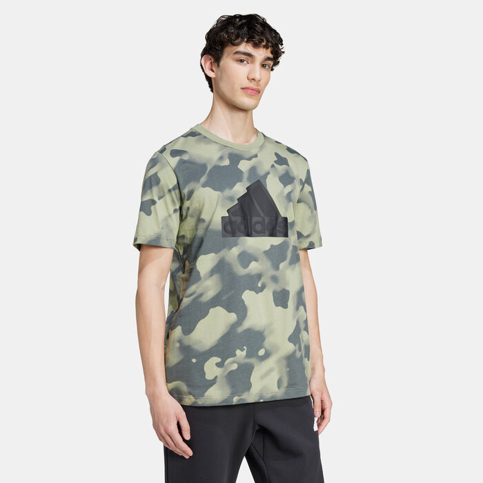 adidas Men's Future Icons Badge of Sport Allover Print T-Shirt Green adidas Men's Future Icons Badge of Sport Allover Print T-Shirt Green image number 0