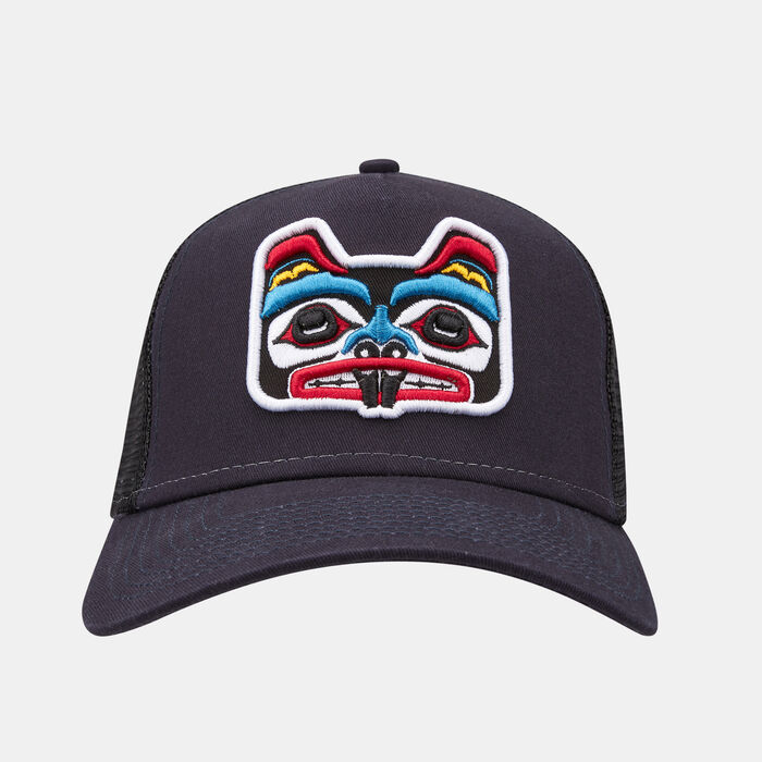 New Era Men's Tattoo Pack A-Frame Trucker Cap Blue New Era Men's Tattoo Pack A-Frame Trucker Cap Blue image number 0