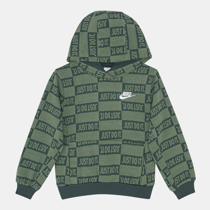 Nike Kids' Sportswear Textured Club Fleece Hoodie Green image number 0