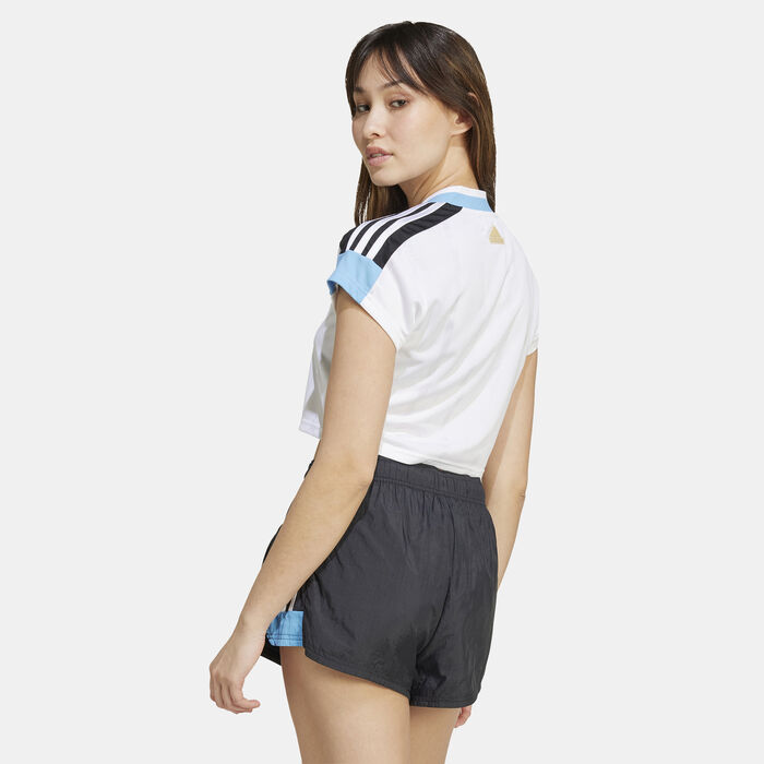 adidas Women's Tiro Cut 3-Stripes Cropped Jersey White adidas Women's Tiro Cut 3-Stripes Cropped Jersey White image number 1