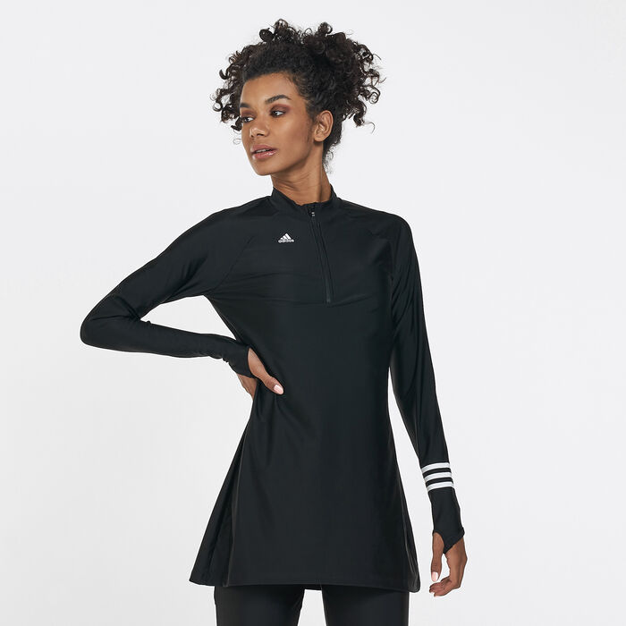 adidas Women's 3-Stripes Swimming Top Black adidas Women's 3-Stripes Swimming Top Black image number 1