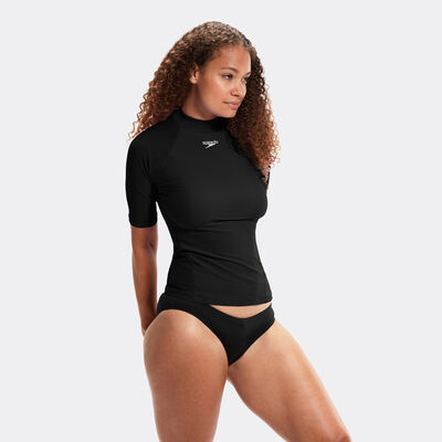 Speedo Women's Logo Swimming Rashguard Black Speedo Women's Logo Swimming Rashguard Black