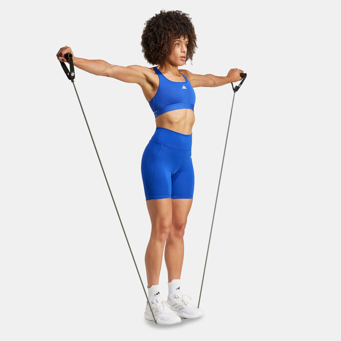 adidas Women's Powerimpact Medium-Support Training Sports Bra Blue adidas Women's Powerimpact Medium-Support Training Sports Bra Blue image number 2