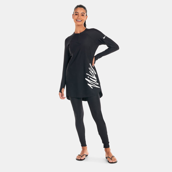 Nike Swim Women's Victory Logo Full Coverage Swimming Tunic Black Nike Swim Women's Victory Logo Full Coverage Swimming Tunic Black image number 2