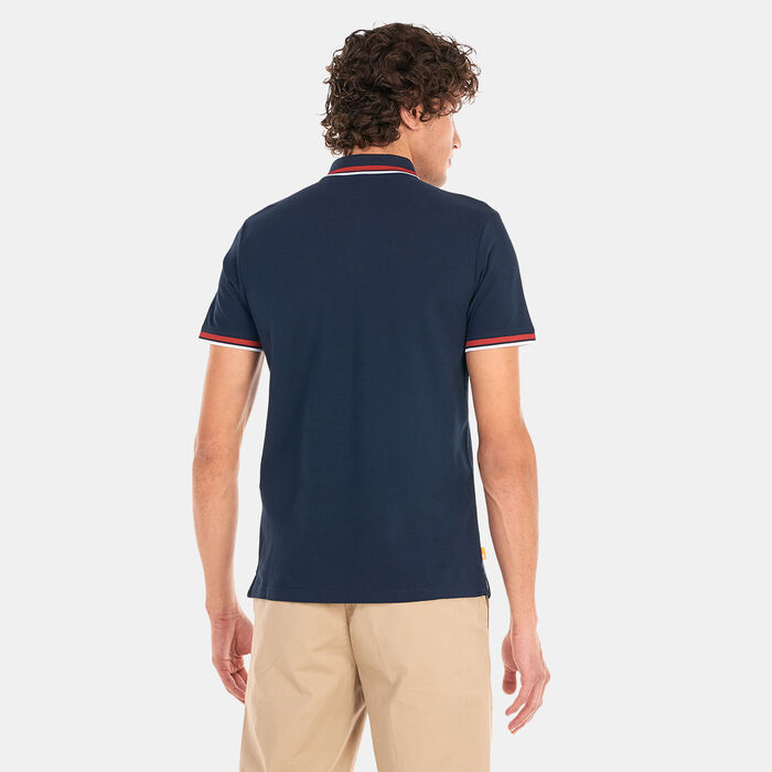 Timberland Men's Millers River Tipped Polo Shirt Blue Timberland Men's Millers River Tipped Polo Shirt Blue image number 1