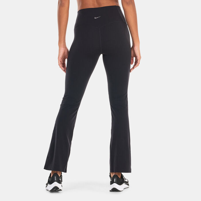 Nike Dri Fit Womens Color Black Bootcut Elastic Wide Waist Flare Yoga Pants  Sm