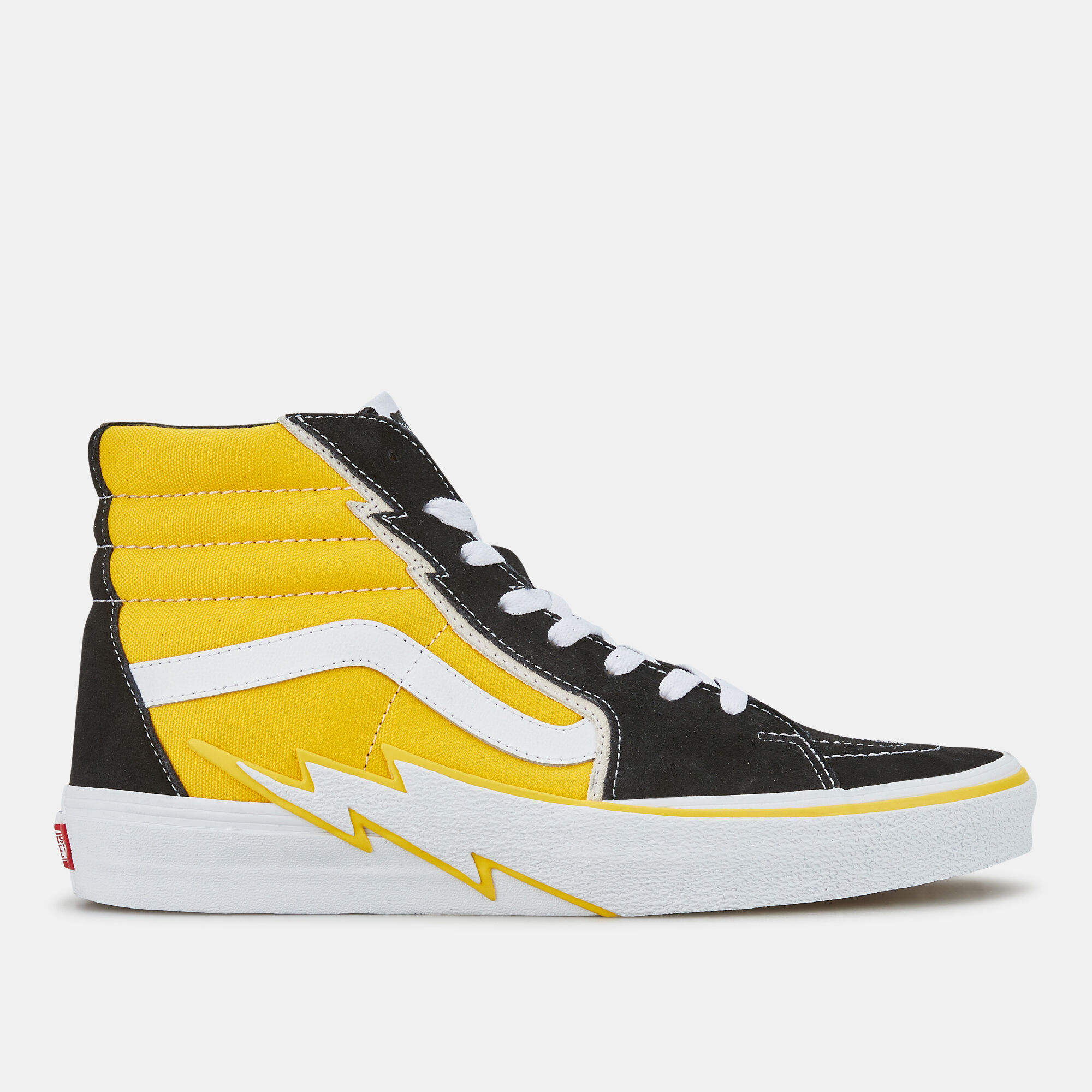 Yellow and black vans high tops best sale