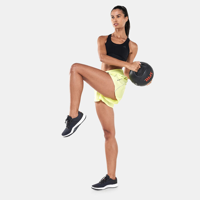 adidas Women's x Karlie Kloss Running Graphic Shorts yellow adidas Women's x Karlie Kloss Running Graphic Shorts yellow image number 2