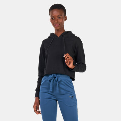 SQUATWOLF Women's She Wolf Crop Hoodie Black