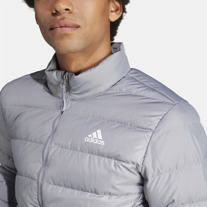 adidas Men's Essentials Light Down Jacket Grey image number 4