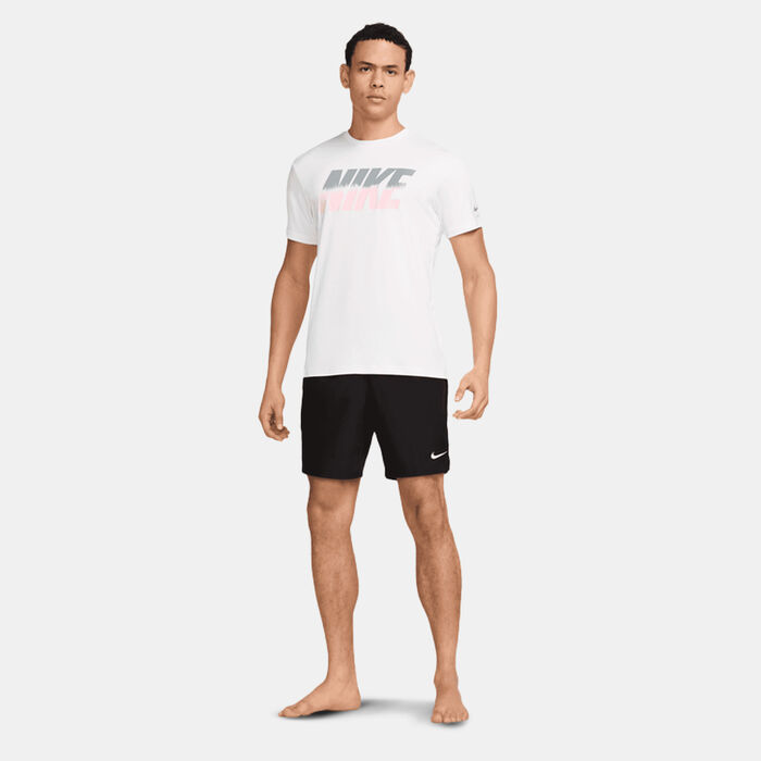 Nike Swim Men's Logo Hydroguard Swimming T-Shirt White Nike Swim Men's Logo Hydroguard Swimming T-Shirt White image number 2