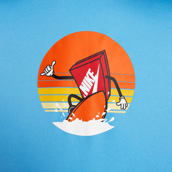 Nike Swim Kids' Logo Hydroguard Swimming T-Shirt Blue image number 3