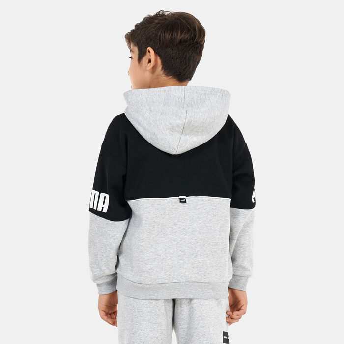 PUMA Kids' Power Colourblock Hoodie Grey PUMA Kids' Power Colourblock Hoodie Grey image number 1
