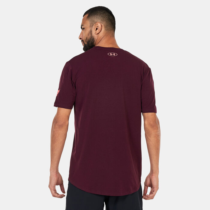 Under Armour Men's Project Rock T-Shirt Red Under Armour Men's Project Rock T-Shirt Red image number 1