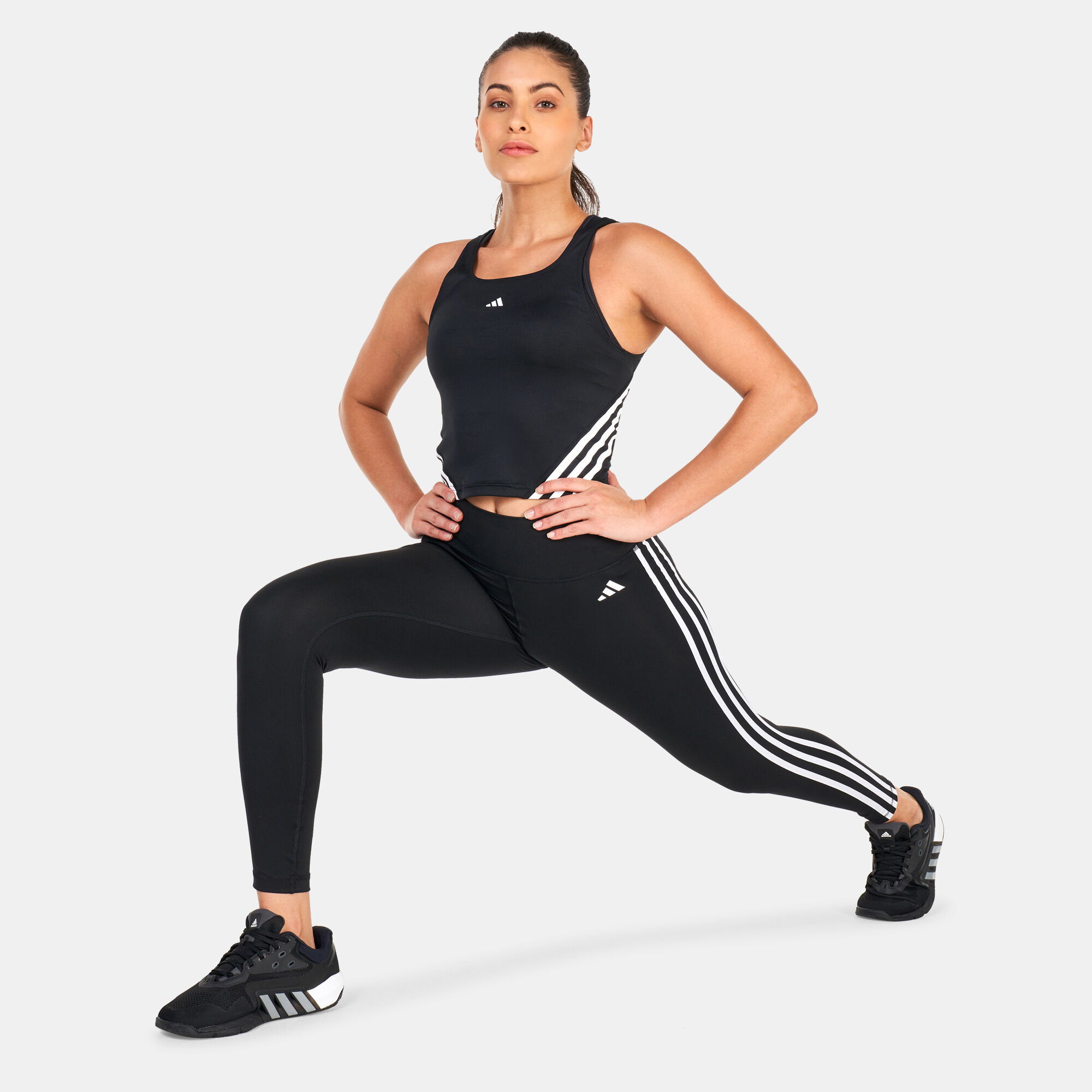 Women s Train Essentials 3 Stripes High Waisted 7 8 Leggings