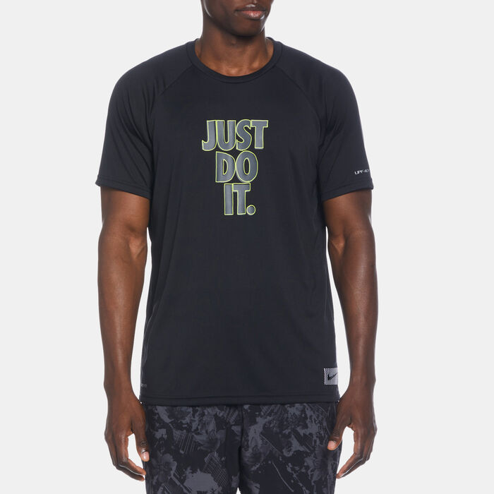 Nike Swim Men's Dri-FIT Hydro Rashguard Black Nike Swim Men's Dri-FIT Hydro Rashguard Black image number 0
