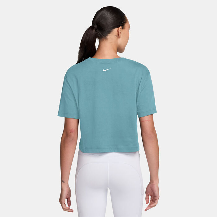 Nike Women's Pro Crop Top Blue Nike Women's Pro Crop Top Blue image number 1