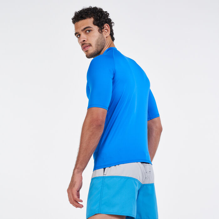 Speedo Men's Essential Rashguard Swimming T-Shirt Blue Speedo Men's Essential Rashguard Swimming T-Shirt Blue image number 1