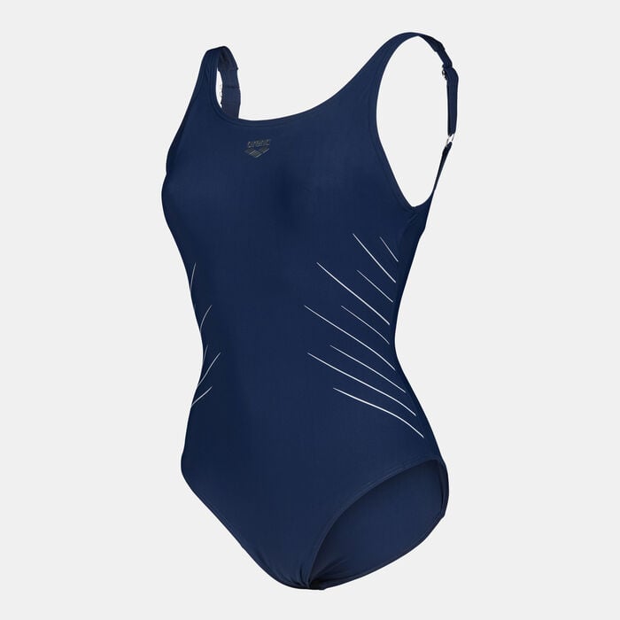 Arena Women's Isa Squared Back Swimsuit Blue Arena Women's Isa Squared Back Swimsuit Blue image number 2
