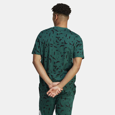 adidas Men's Essentials Big Logo Printed T-Shirt Green