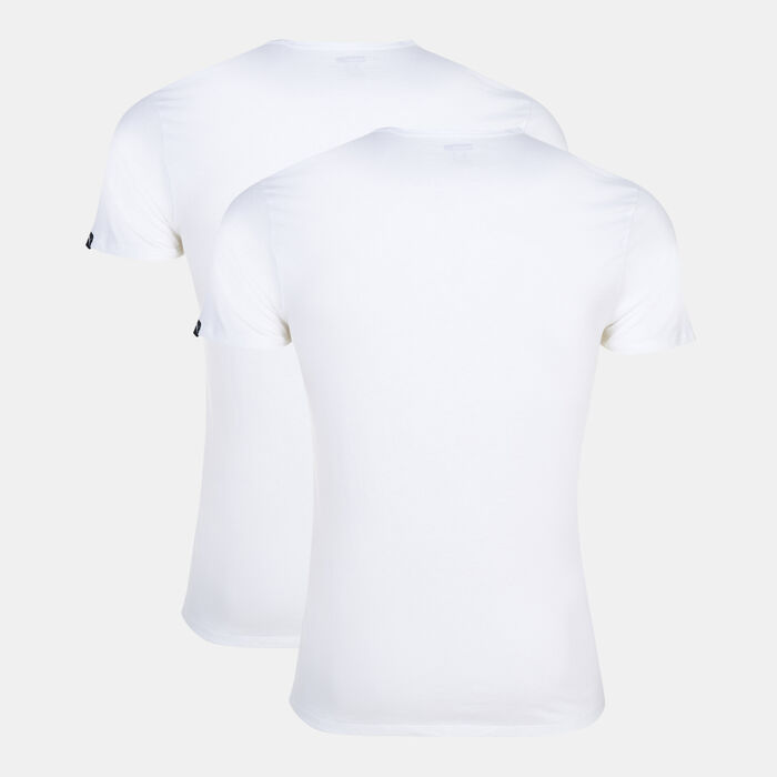 PUMA Men's Basic Logo T-Shirt (2 Pack) White PUMA Men's Basic Logo T-Shirt (2 Pack) White image number 1
