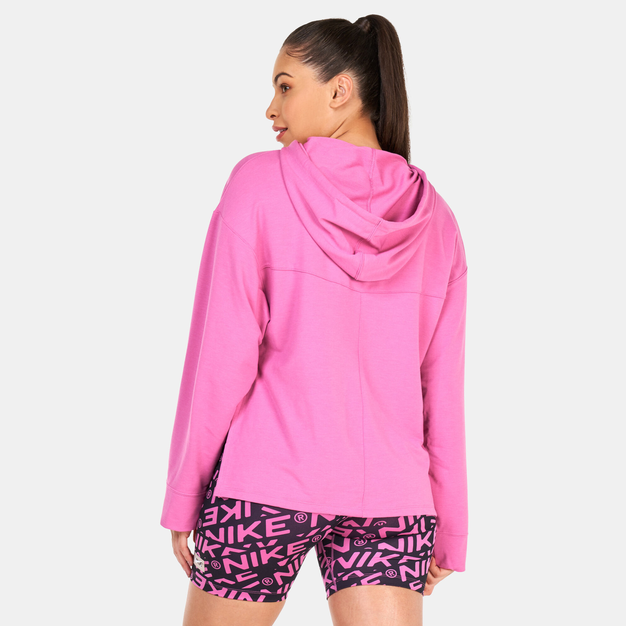 Women s Yoga Dri FIT Fleece Hoodie Pink Nike in KSA SSS