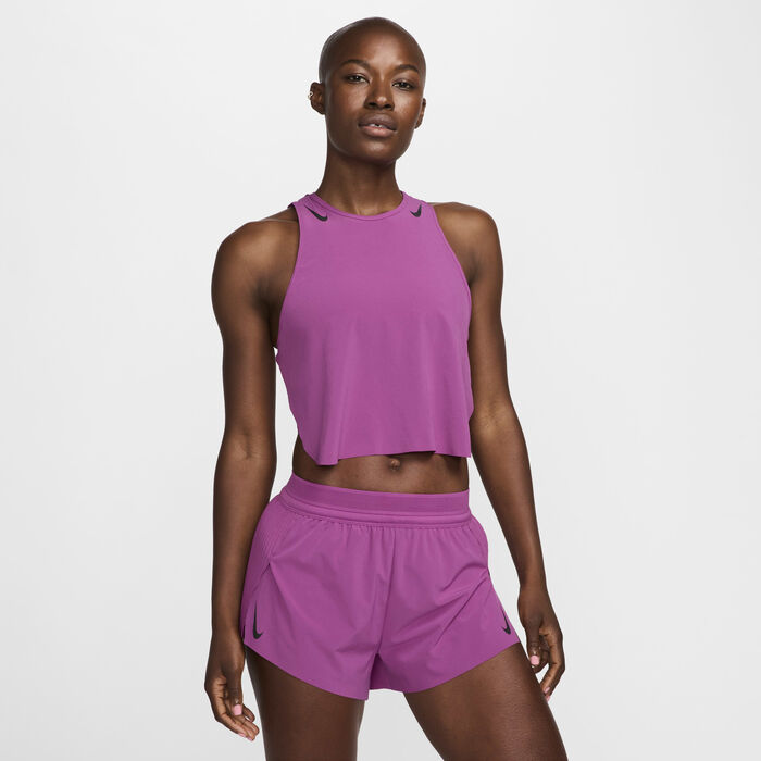 Nike Women's AeroSwift Dri-FIT ADV Cropped Running Tank Top Pink Nike Women's AeroSwift Dri-FIT ADV Cropped Running Tank Top Pink image number 0