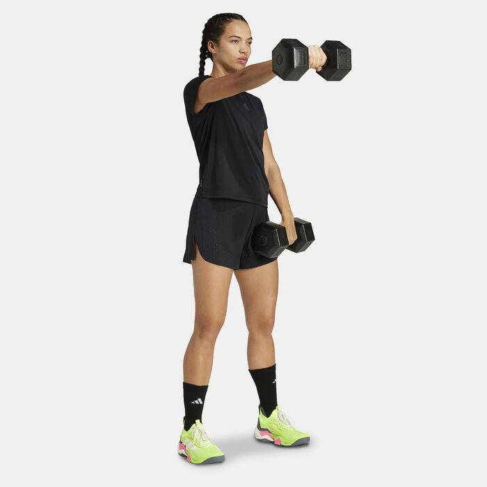 adidas Women's HIIT Airchill 2-in-1 Training Shorts Black image number 2