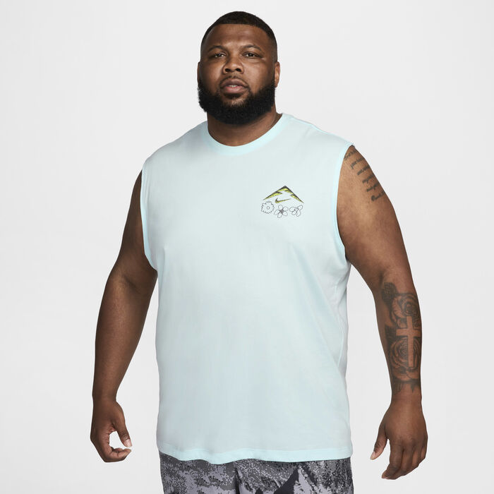 Nike Men's Dri-FIT Sleeveless Running T-Shirt Blue Nike Men's Dri-FIT Sleeveless Running T-Shirt Blue image number 6