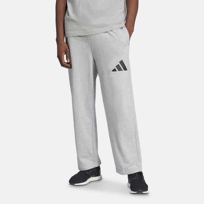 adidas Men's Essentials Logo Wide-Leg Joggers Grey adidas Men's Essentials Logo Wide-Leg Joggers Grey image number 0