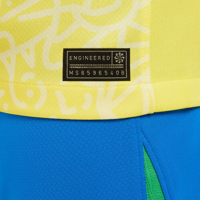 Nike Kids' Brazil Stadium Dri-FIT Replica Home Football Jersey - 2024 yellow Nike Kids' Brazil Stadium Dri-FIT Replica Home Football Jersey - 2024 yellow image number 4