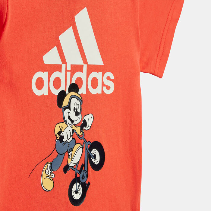 adidas Kids' Disney Mickey Mouse T-Shirt and Shorts Set (Baby and Toddlers) Red adidas Kids' Disney Mickey Mouse T-Shirt and Shorts Set (Baby and Toddlers) Red image number 1