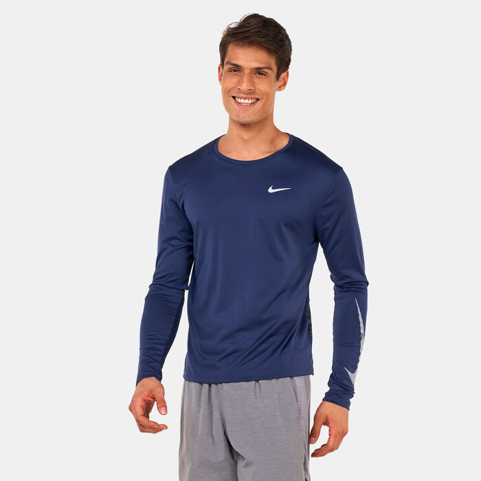 Nike Men's Dri-FIT Miler Run Division Long Sleeves Top Blue Nike Men's Dri-FIT Miler Run Division Long Sleeves Top Blue image number 0