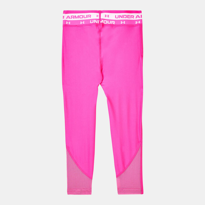 Under Armour Kids' HeatGear® Armour Crop Leggings Pink image number 1