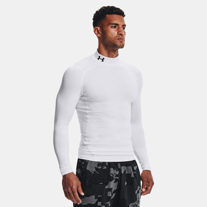 Under Armour Men's UA ColdGear® Compression Mock T-Shirt White Under Armour Men's UA ColdGear® Compression Mock T-Shirt White image number 0