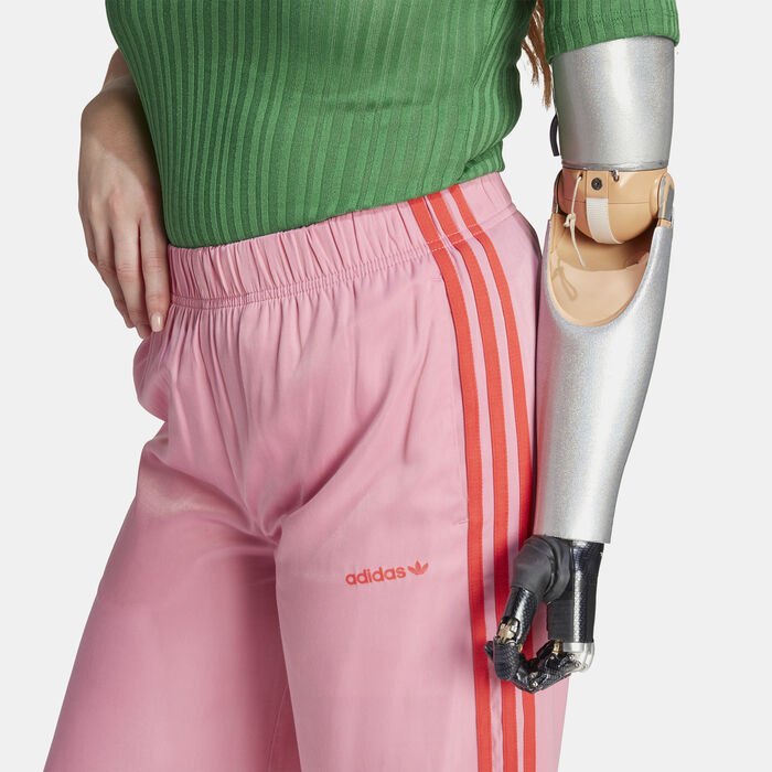 adidas Originals Women's Wide Leg Tracksuit Bottoms Pink image number 3