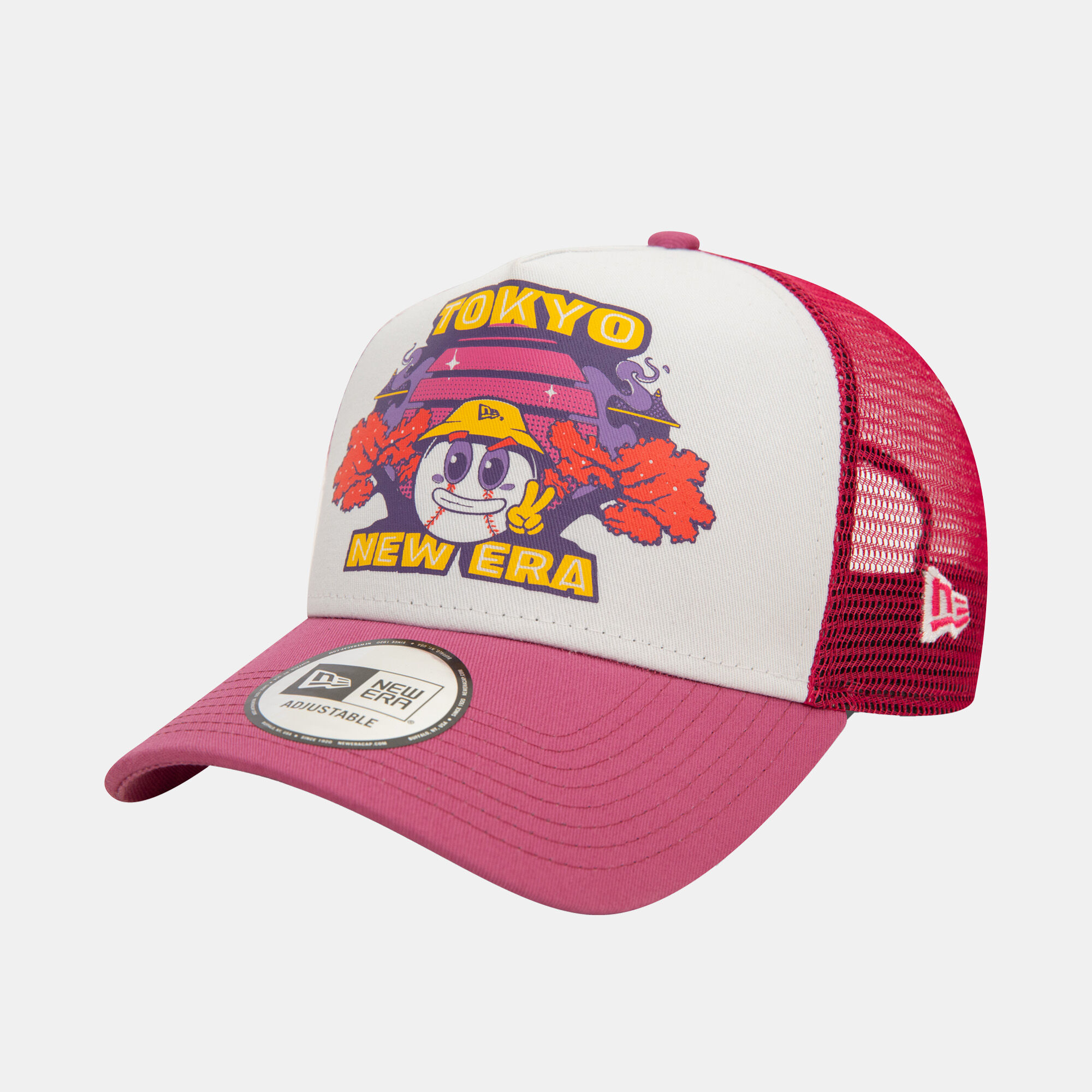 Shop New Era Men's Tokyo Graphic Print Trucker Cap Purple