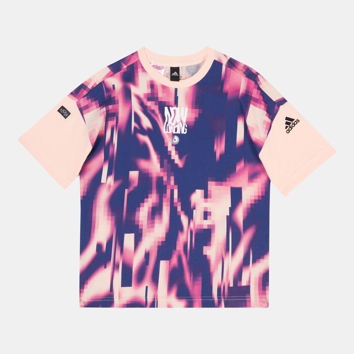 adidas Kids' ARKD3 Allover Print T-Shirt Pink adidas Kids' ARKD3 Allover Print T-Shirt Pink image number 0