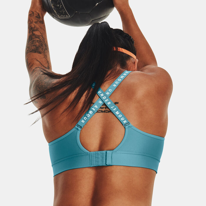 Under Armour Women's Infinity Mid Covered Medium-Support Training Sports Bra Blue Under Armour Women's Infinity Mid Covered Medium-Support Training Sports Bra Blue image number 2
