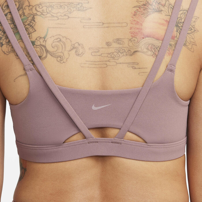 Nike Women's Zenvy Dri-FIT Strappy Light-Support Training Sports Bra Purple Nike Women's Zenvy Dri-FIT Strappy Light-Support Training Sports Bra Purple image number 4