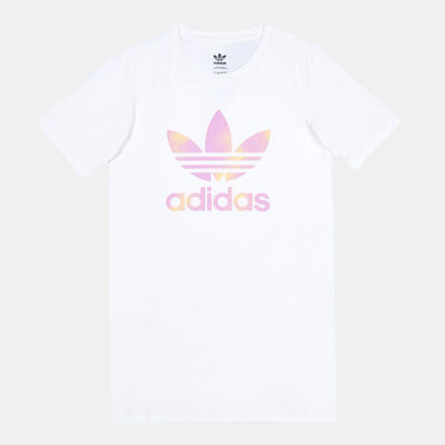 adidas Originals Kids' Graphic Logo T-Shirt Dress (Older Kids) White