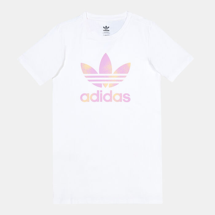 adidas Originals Kids' Graphic Logo T-Shirt Dress (Older Kids) White image number 0