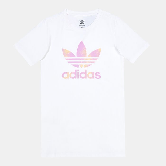 adidas Originals Kids' Graphic Logo T-Shirt Dress (Older Kids) White adidas Originals Kids' Graphic Logo T-Shirt Dress (Older Kids) White image number 0