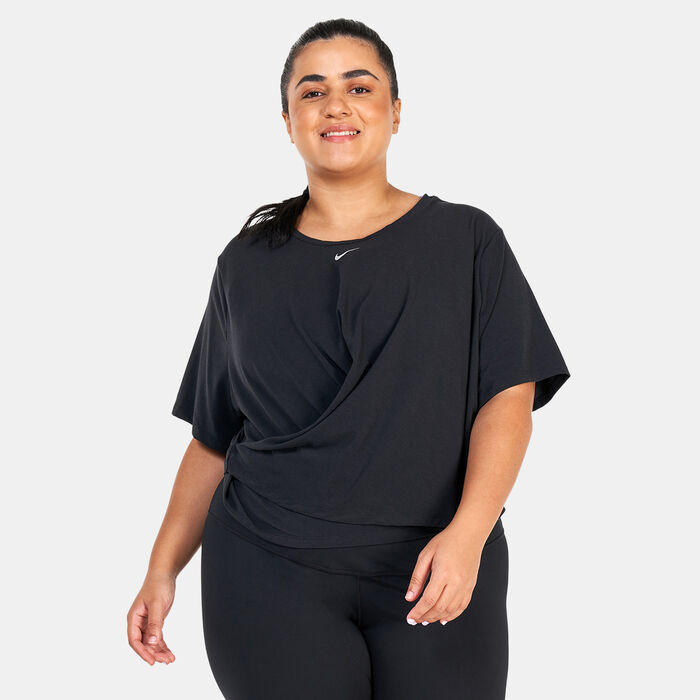 Nike Women's Dri-FIT One Luxe Twist T-Shirt (Plus Size) Black Nike Women's Dri-FIT One Luxe Twist T-Shirt (Plus Size) Black image number 0