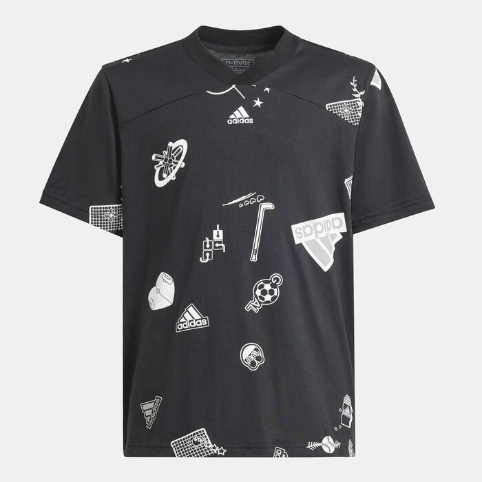 adidas Kids' Brand Love T-Shirt Black adidas Kids' Brand Love T-Shirt Black image number 0