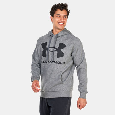 Under Armour Men's UA Rival Fleece Big Logo Pullover Hoodie Grey