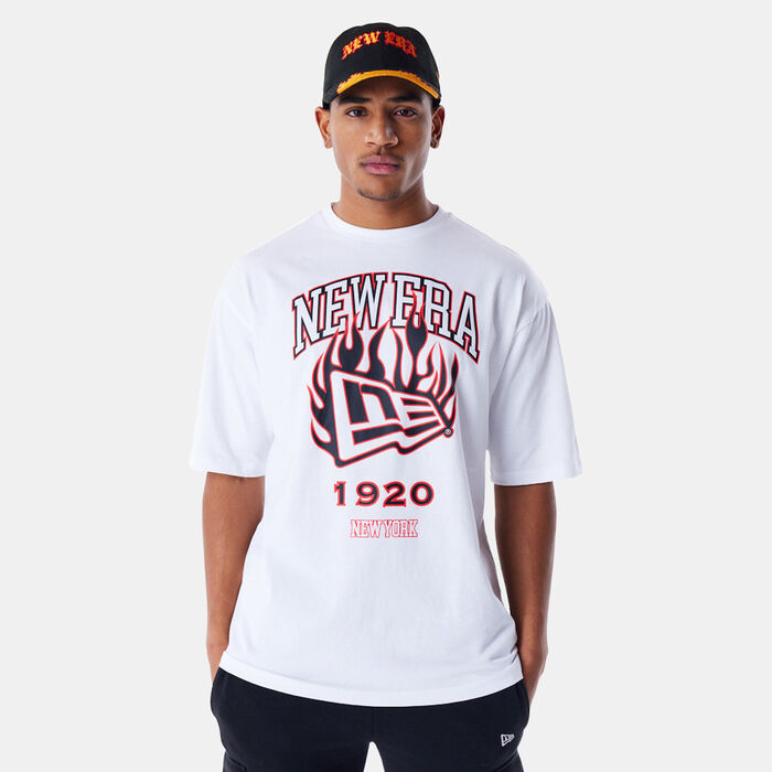 New Era Men's Flag Flame T-Shirt White New Era Men's Flag Flame T-Shirt White image number 0